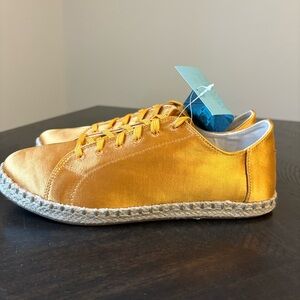 TOMS Women Lena Sunflower Satin Espadrille Lace-up Tennis Shoes Size 6.5 NWT